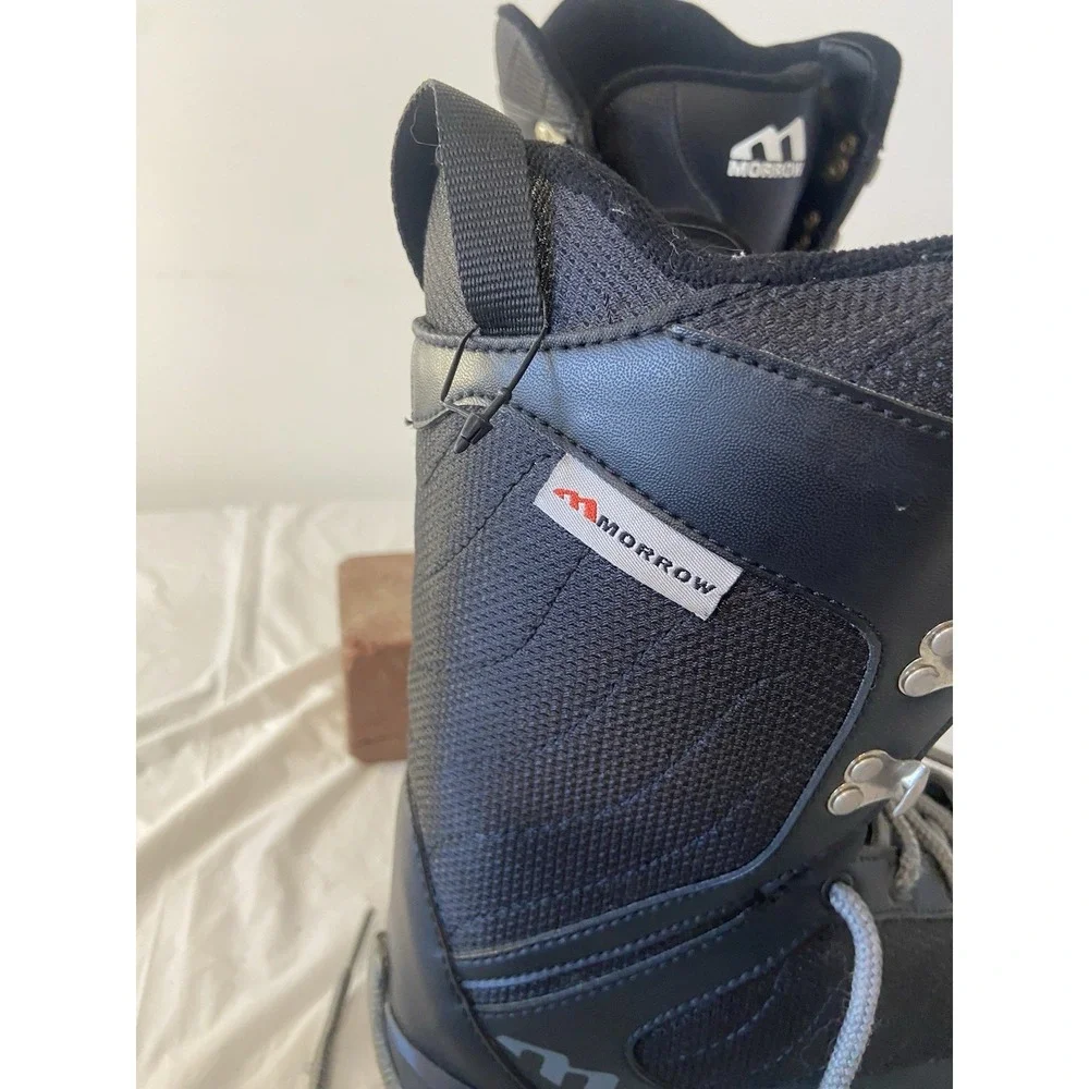 Kids Morrow Black Slick Lace Up Snowboard Boots-New‎ Without Box-Size 4